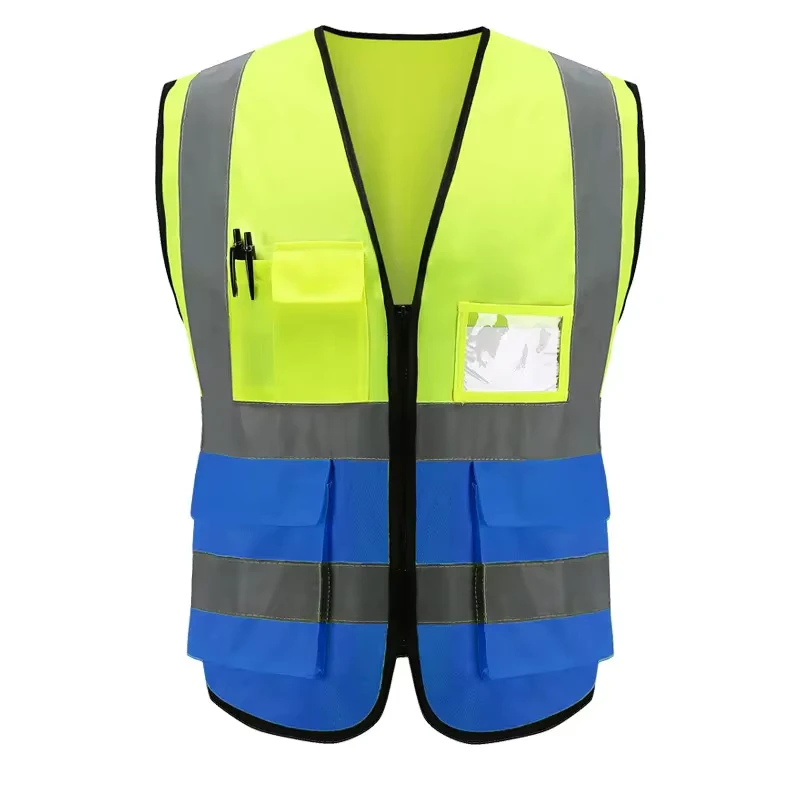 Hotsale Custom Logo Multi Pockets Reflective Vest Security Safety High Visibility Vest Roadway Working Safety Clothing