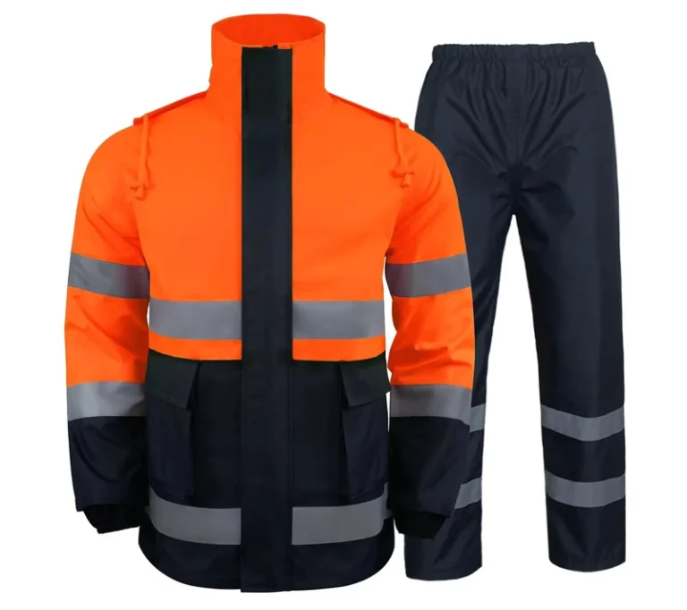 Hotsale-Waterproof-Rain-Suit-High-Visibility-Rain-Coat-Adult-Long-Pattern-Windbreaker-Poncho-High-vis-Reflective-Rain-Gear