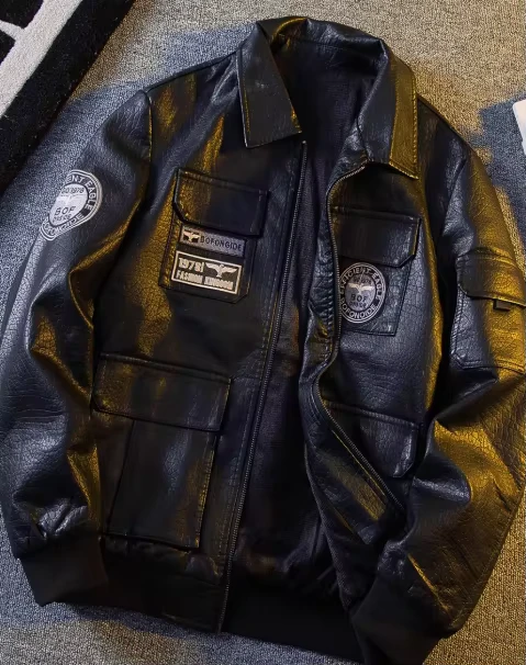 Hpcp-American-Cargo-Pilot-Jacket-Mens-Winter-with-Fleece-Warm-Motorcycle-Jacket-PU-Letter-Shearing-Zippered