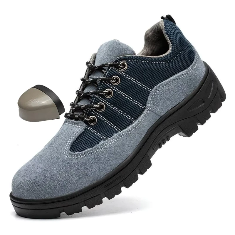 Impact Resistant Steel Toe Security Shoes Indoor Workshop DIY Static Dissipative ESD Shield Men's Low Cut Industrial PU Shoes