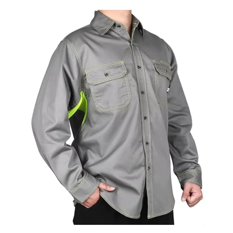 In-Good-Shop-Flame-Proof-Two-tone-Mens-Water-Repellent-Fire-Retardant-CAT2-Vented-Work-Shirts