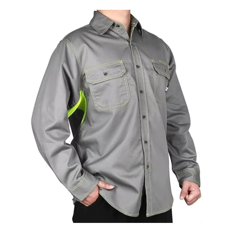 In Good Shop Flame Proof Two-tone Men's Water Repellent Fire Retardant CAT2 Vented Work Shirts