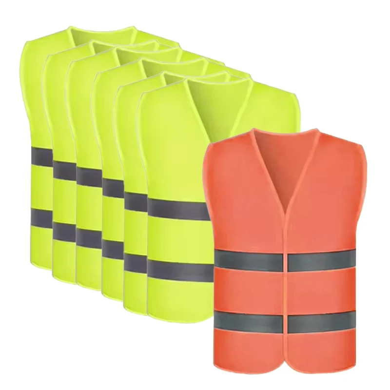 In Stock High Visibility Safety Vests Polyester Breathable Reflective Safety Clothing Men Hi Vis Vest for Volunteers