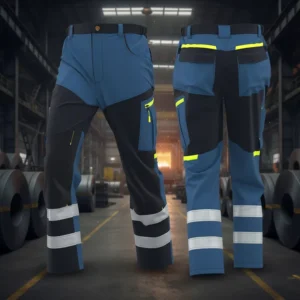 In Stock Steelworks Pants Rip Stop Safety Work Trousers with Hi Vis Reflective Taps Tear Resistant Workwear Pants