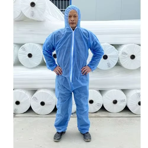 Individually Wrapped With Custom Logo Optional Knitted Cuffs and Sealed Storm Flap SMS Disposable Coverall for Cleanroom