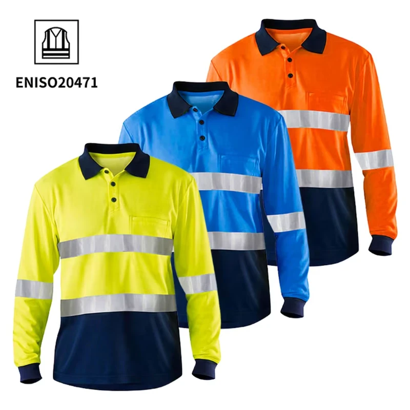Industrial Construction Traffic Mining Worker Workwear Reflective Safety Work Clothes Fire Resistant FRC FR Hi Vis Shirts