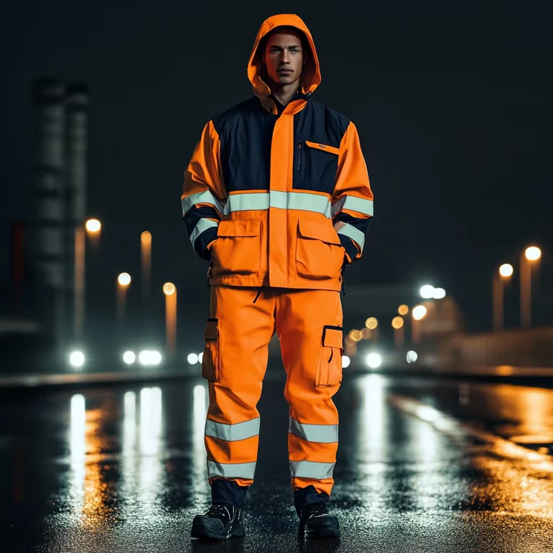 Industrial Engineer Road Worker Hi Vis Reflective Waterproof Jacket and Pants Suit