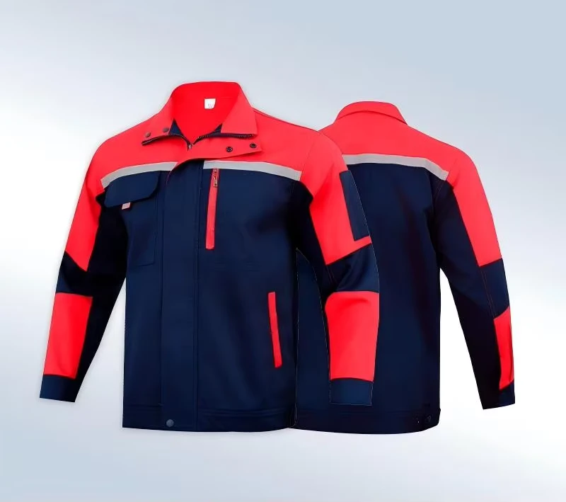 Industrial Factory Worker Work Coverall Custom Designs Safety Color block Multi pocket Welding Breathable Polyester Cotton