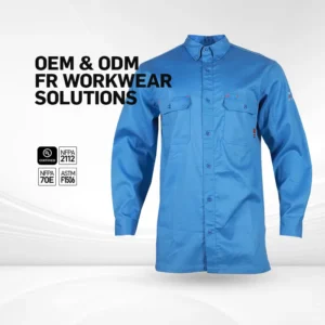 Industrial Flame Retardant Shirts FR Cotton Work Shirt Electrician Safety Gear FR Cotton Electrician’s FR Shirts Work Shirt