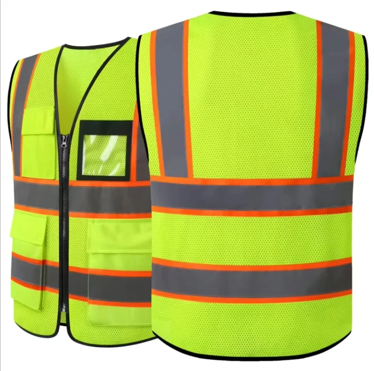 Industrial-High-Visibility-ANSI-Class-2-Engineer-Construction-Reflective-Zipper-Safety-Vest