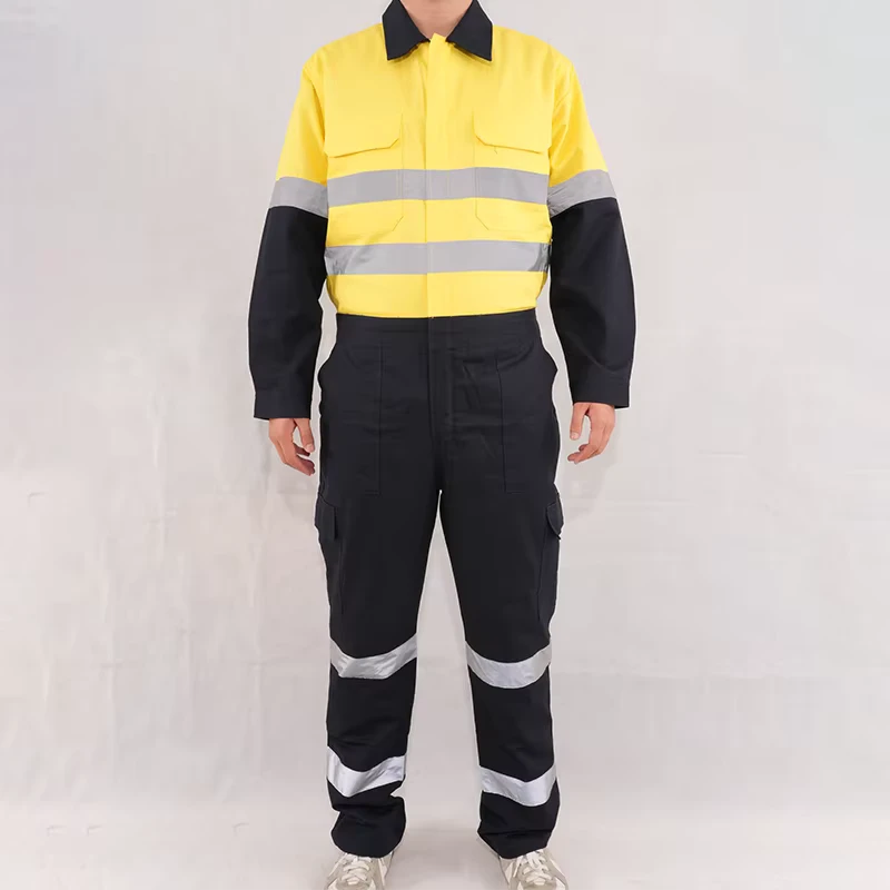 Industrial High-Visibility Reflective Workwear Shirt and Pants for Mining and Construction