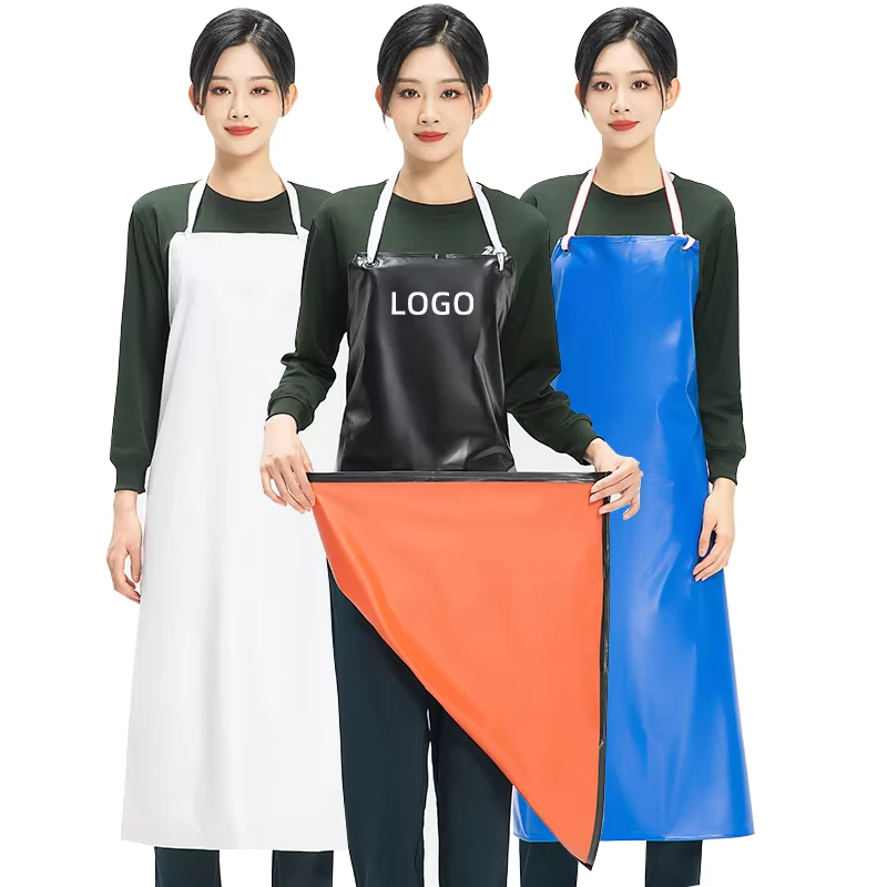 Industrial Labor Protection PVC Apron with Long Printed Logo