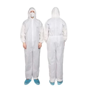 Industrial Ppe Work Clothing For Man Nonwoven Suit Hooded Safety Wear Disposable SMS Coverall