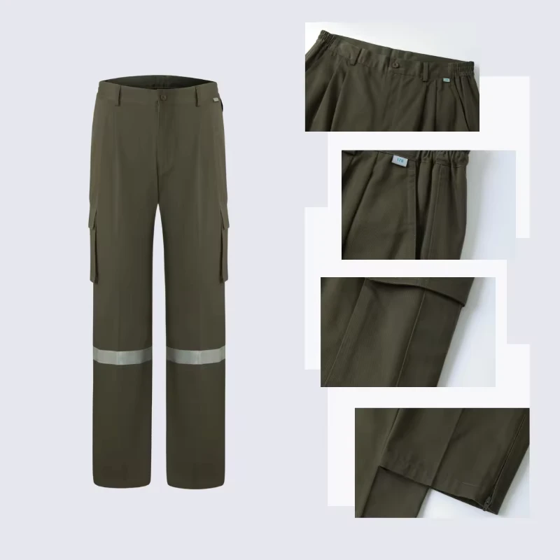 Industrial Safety Work Pants High Visibility Flame Resistant Trousers Cotton for Comfort & Durability