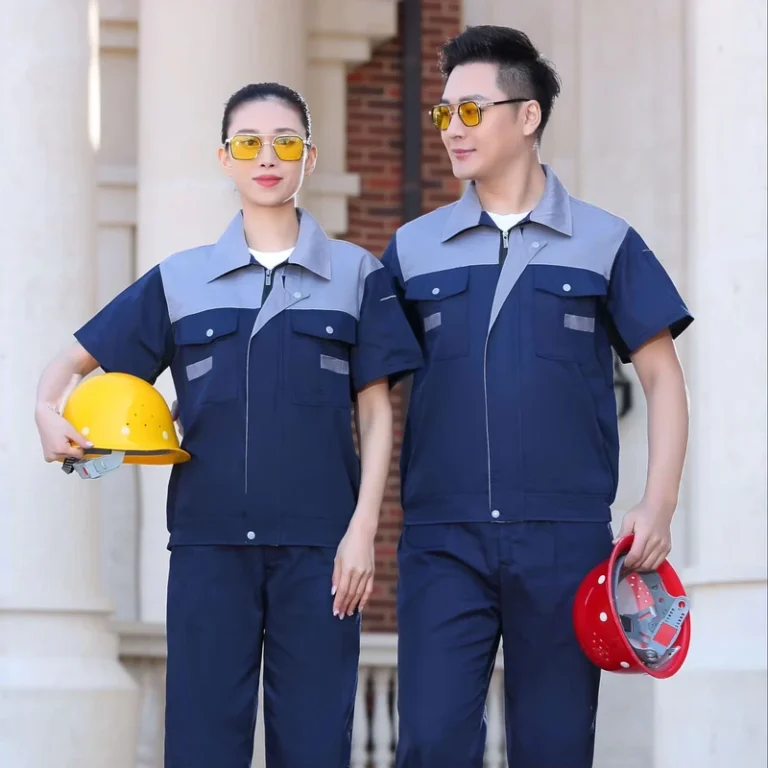 Industrial-Utility-Short-Sleeve-Workwear-Jacket-and-Pants-with-Button-Front
