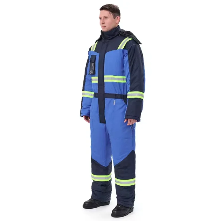 Insulated-Nylon-Hi-Visibility-Freezer-Work-Suit-Windproof-Waterproof-Cold-Storage-Protective-Clothing-Reflective-Tape-Detachable