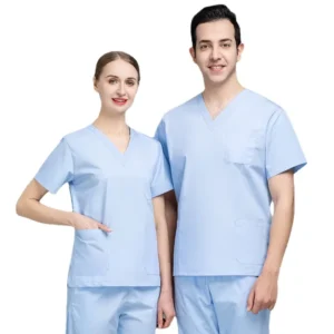 Islamic Spa Nursing Clinic Hospital Scrub Set Men’s V-Neck Medical Uniform