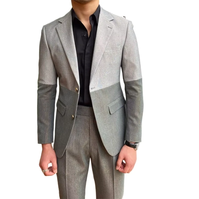 Italian Groom Wedding Dress Suit Custom Wool Seamless Suit Blazer for Business