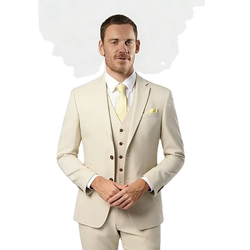 Italian Plus Size Men Slim Fit Suits 3 Piece Suit Set Business Formal Dress Wedding Blazer Coat Vest Pant Men's Worsted Suits