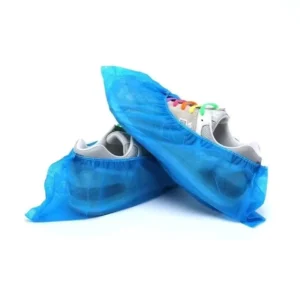 JEJOR 25g 15x40cm Pull On Blue Medical Safety Cleanroom PVC PE CPE Shoe Covers Abrasion Resistant Tear Resistant