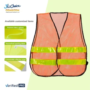J&L OEM Orange High Vis Safety Vests Equip Waterproof Raincoat Protective Vest Jacket Reflective Rain Coat Safety Clothing