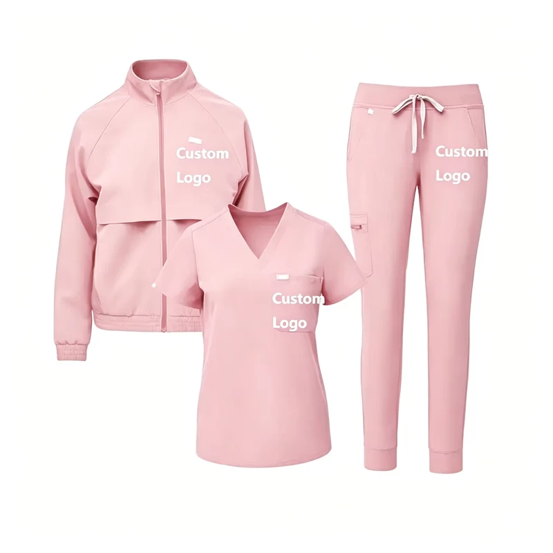 JYN Custom Private Label Long Sleeve Stretchy Plus Size Jogger Fashion Doctor Nurse Uniforms Nursing Scrubs Uniforms Sets