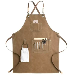 Japanese Denim Canvas Sleeveless Bib Apron for Kitchen Home Barista Milk Tea Shop Restaurant