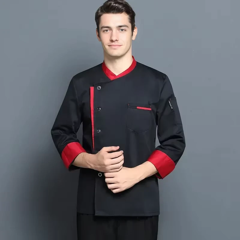 Japanese Pastry Restaurant Uniformes Des Chef Uniform Kitchen Uniform Chaquetas De Chef Coat Men'S Chef Jacket Men Hotel Uniform