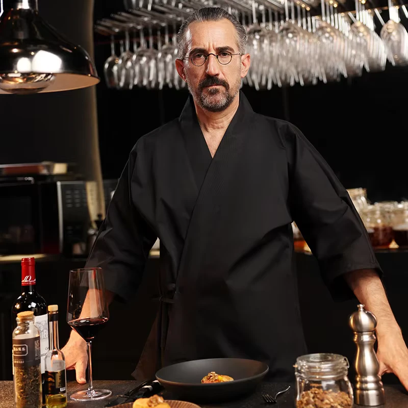 Japanese Restaurant Bartender Uniform for Sashimi Sushi and Rotisserie Waiters Cotton Men's Clothing and Accessories