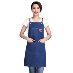 Japanese Style Custom Logo Printed Durable Heat Resistant Eco Friendly Garden Waist Bib Waterproof Washable Reusable Canvas