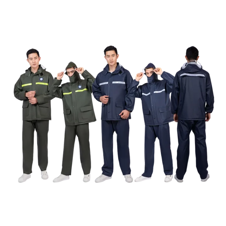 Jecool-Two-piece-Heavy-Duty-Waterproof-Rain-Suit-Set-PVC-Motorcycle-Cycling-Outdoor-Work-Reflective-Classic-Jacket-Pants-For-Men