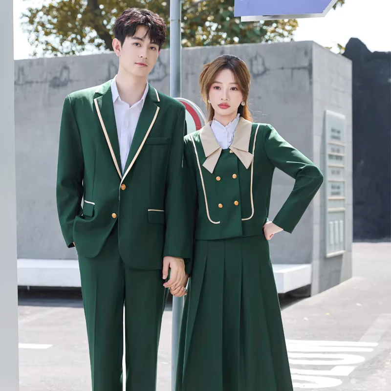Jk Uniform Suit for Men and Women Student Class Uniform Dress Kindergarten Teacher commuter Work Park Dress Long Skirt