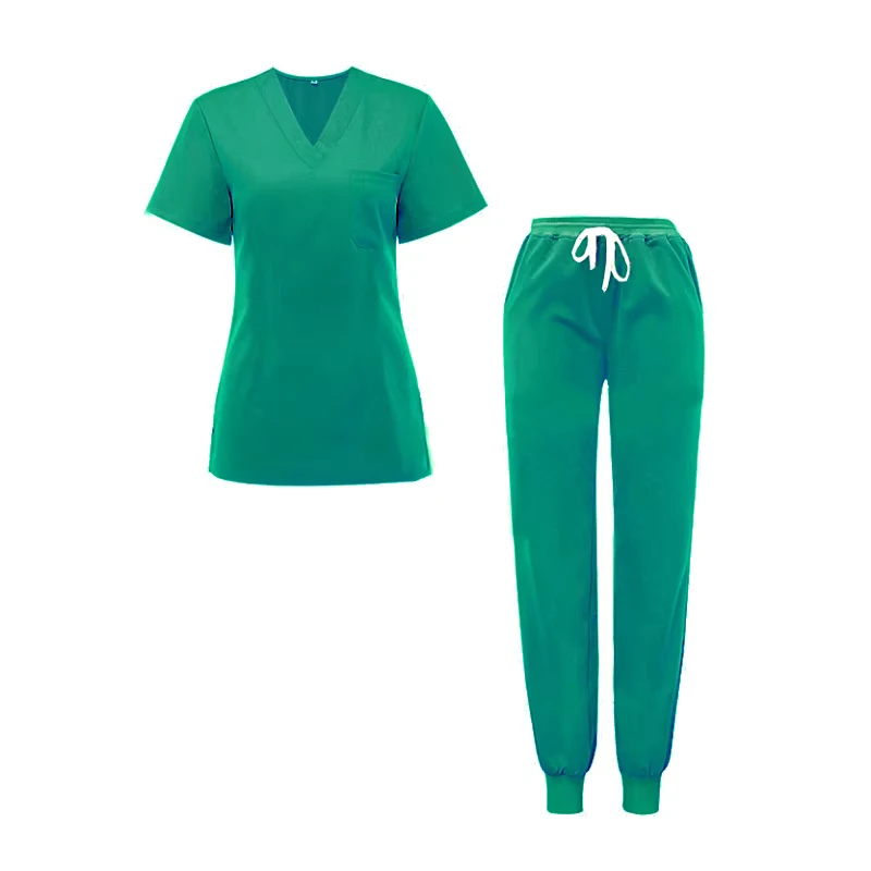Jogger Style Medical Hospital Uniform Doctor Nurse Scrub Suit Sets GECKO MASTER OEM XL Unisex Polyester Cotton Needle Detection