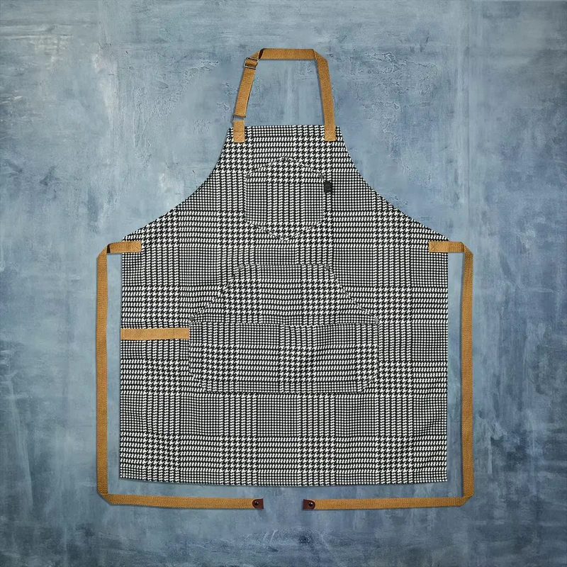 Kefei Custom Adjustable Cross Back Straps Recycled RPET Cotton Aprons Men Women Work Apron with Tool Pockets