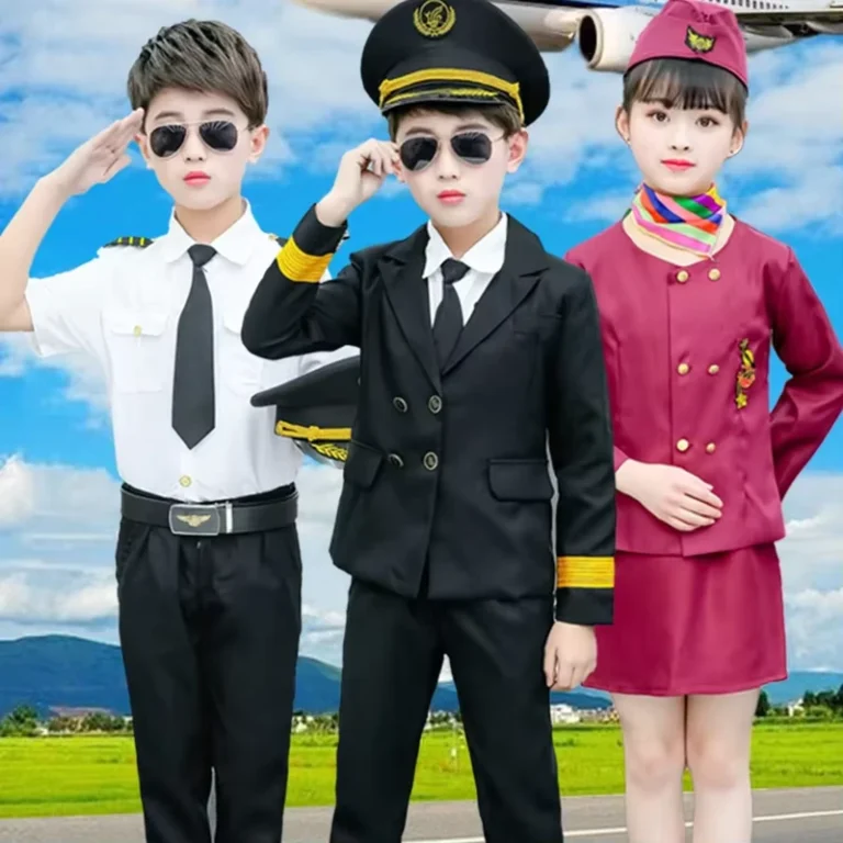 Kids-Air-Pilot-and-Flight-Attendant-Role-Play-Costume-Uniform-for-Boys-and-Girls