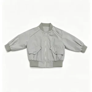 Kids Boy Girl Autumn Blazer Bomber Jacket Turn down Collar Zipper Pocket Outerwear Children Clothing OEM