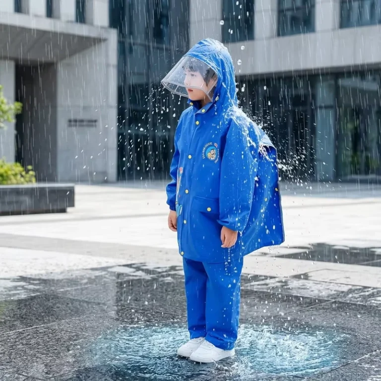 Kids-Cartoon-Pongee-Raincoat-Suit-Reusable-Rain-Pants-Set-For-School-Hiking-Outdoor-Activities