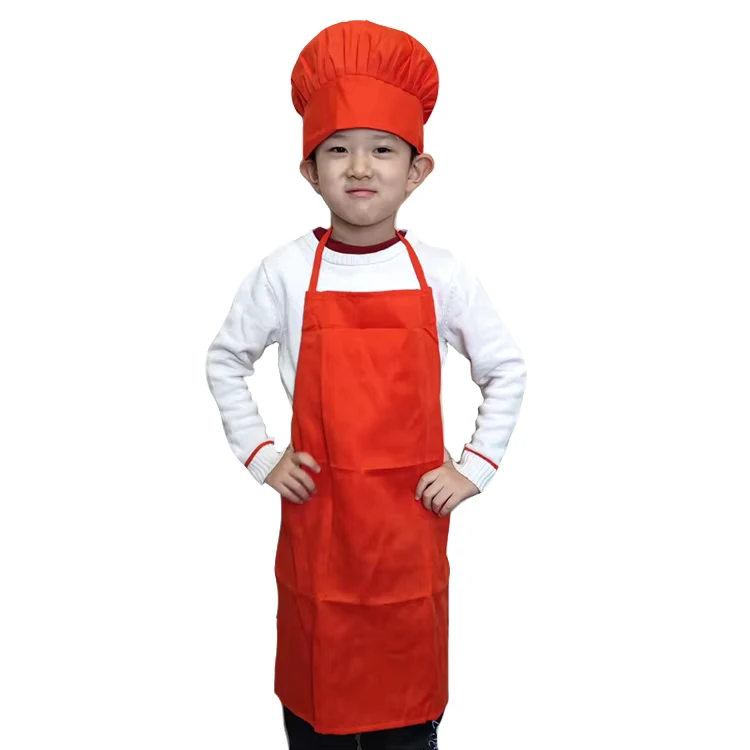Kids' Kitchen Apron and Chef Hat Set