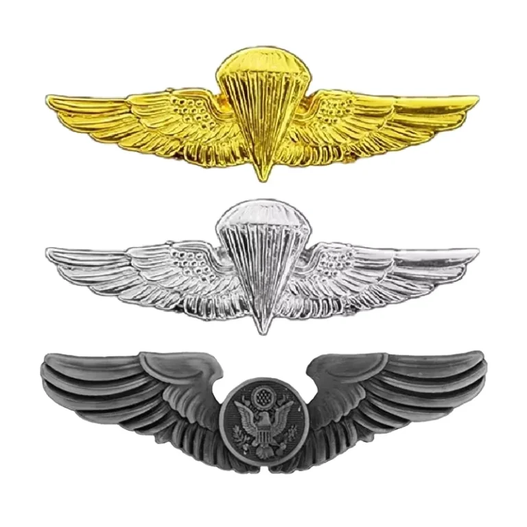 Kids-Metal-Gold-Eagle-Pilot-Airplane-Wing-Lapel-Pin-Badge-with-Enamel-and-Silk-Screen-Printing