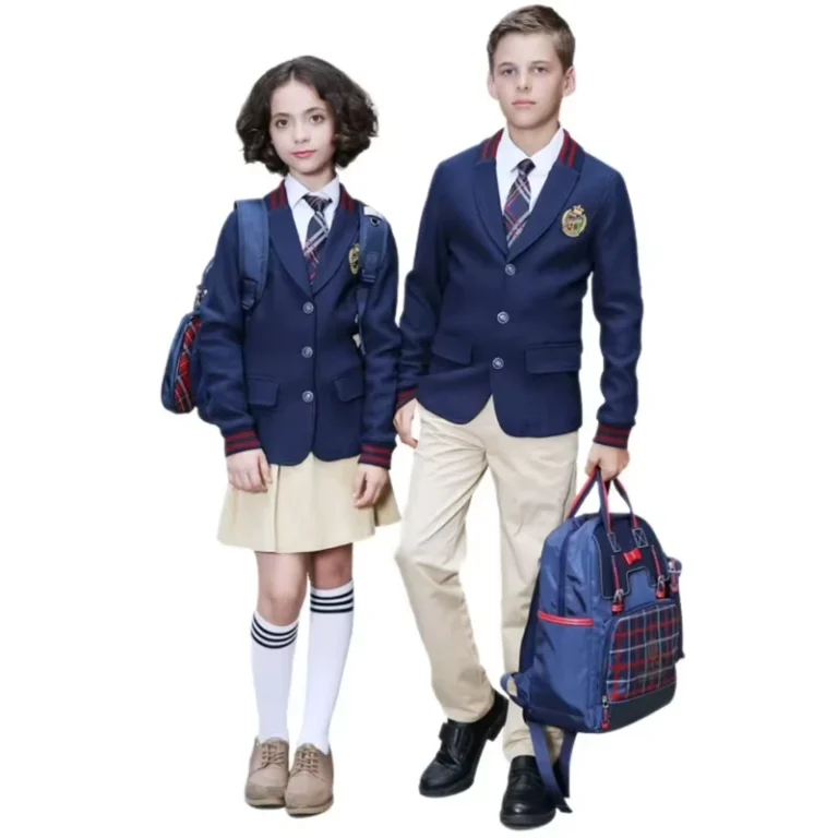 Kids-Polyester-Primary-and-Secondary-School-Uniform-Set-with-Shirt-Skirt-and-Pants