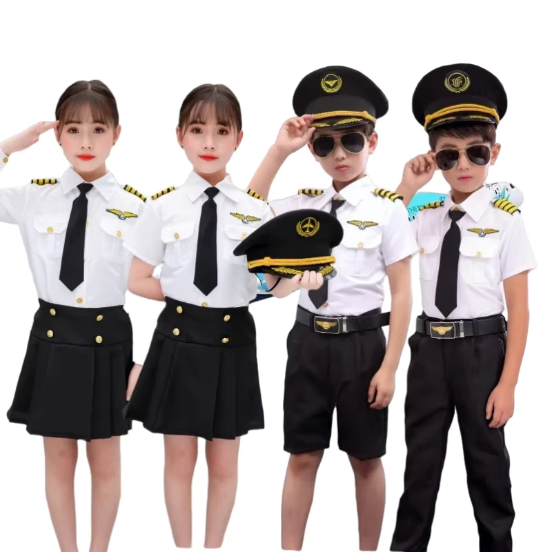 Kids' Unisex Pilot Role-Play Costume Set Polycotton