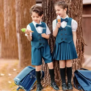 Kindergarten and Primary School Uniform, Embroidered Polo Shirt and Skirts for Boys and Girls