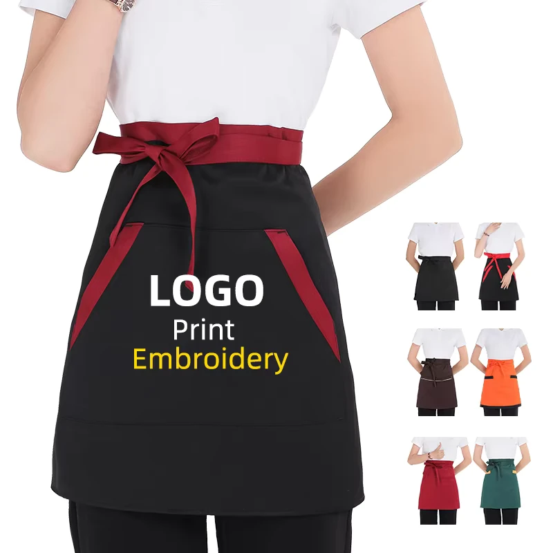 Kitchen and Restaurant Waiter Half Apron Uniform with Pockets