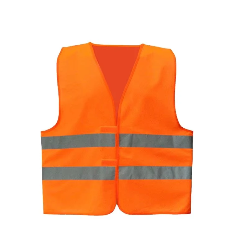 Knitted Orange and Yellow High-Visibility Reflective Safety Vest