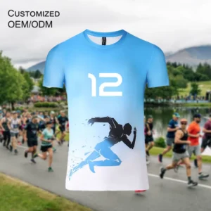Knitted Polyester Men’s Sport T-Shirt Custom Sublimation Full Print Breathable Quick-Dry