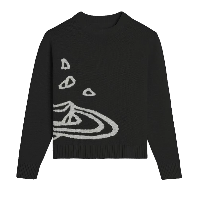 Knitted Sweaters Men's Pullover Jacquard Winter Sweater Round Neck Long-sleeved Front Logo
