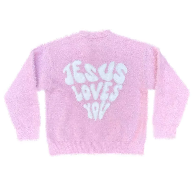 Knitwear Manufacturer Custom Logo Oversized Knitted Mohair Sweater Letter Jacquard Print Crew Neck Fur Knit Men Sweater