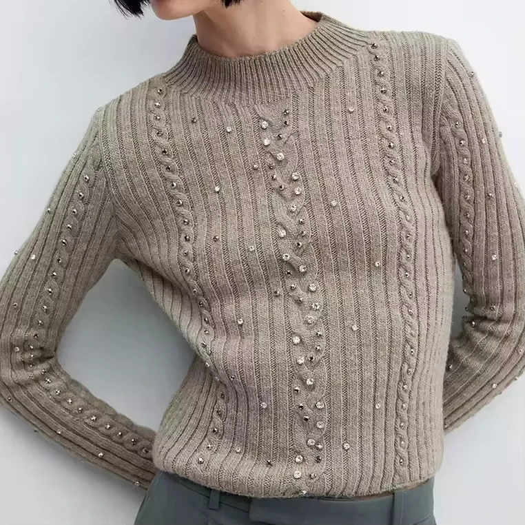 Korean Crew Neck Sweatshirt Wool Pullover Cashmere Sweater