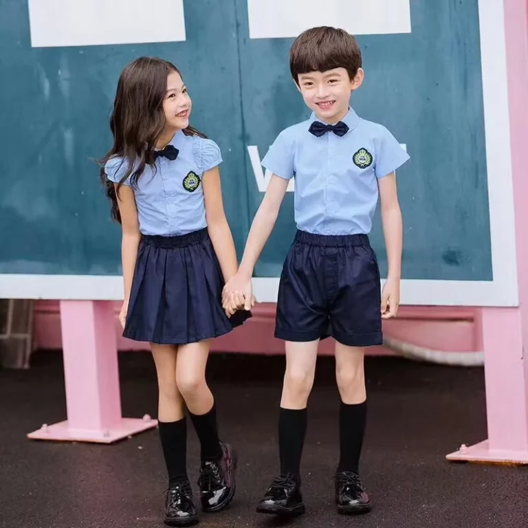 Korean-Primary-School-Kindergarten-Kids-Sky-Blue-School-Uniforms-Shirt-and-Skirt-Sets