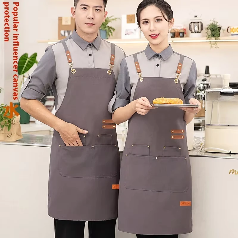 Korean Style Canvas Apron for Restaurant and Bar Catering